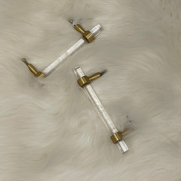 Acrylic & Brass Handle 4” - Picture 1 of 2